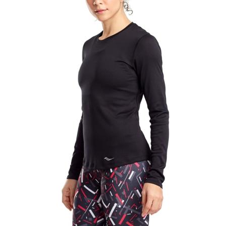 Saucony Women's Stopwatch Long Sleeve (2021) Women long-sleeved training tops Black M