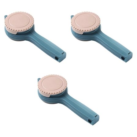 3 Stycken Matpåse Förslutningsklämmor Återanvändbara Matklämmor för Snacks Flytande Mörkblå