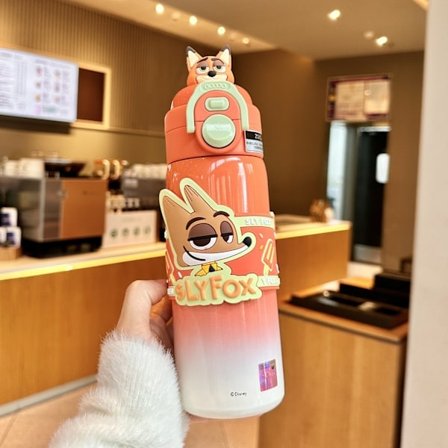 Zootopia Krus - Stor Volumen med Judy & Nick | Perfekt til Kolde Drikke | Trendy Is-krus med Sugerør Molinic 470ml enkelt kop