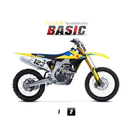 Basic Number Plate Decals - Suzuki JR 80 2001-2004