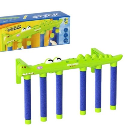 Fangstspill med fallende pinne - Leke for hånd-øye-koordinasjon og reaksjonstrening Blå Alligator
