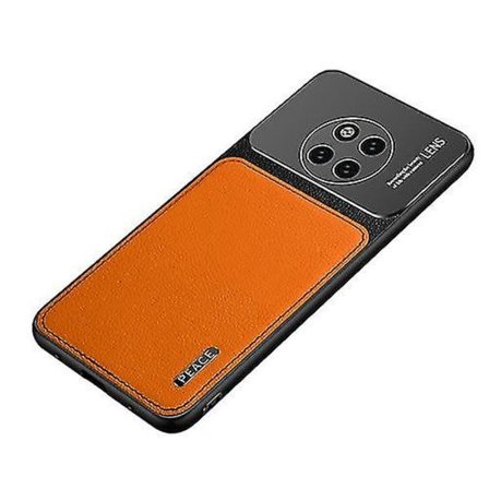 För Huawei Mate 20 Pro, frostad metall + lädertextur skyddande phone case Orange