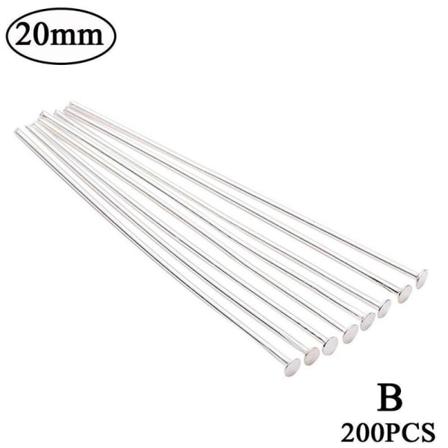200 St Metall Platthuvud Stift 15-30 Mm För Diy Smycken Fynd Mak