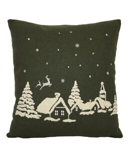 Putetrekk Julenatt i filtmateriale med brodert julmotiv 1-pk Grønn