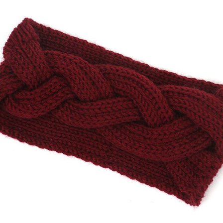 Vinter pannebånd for kvinner, rødt pannebånd, grått