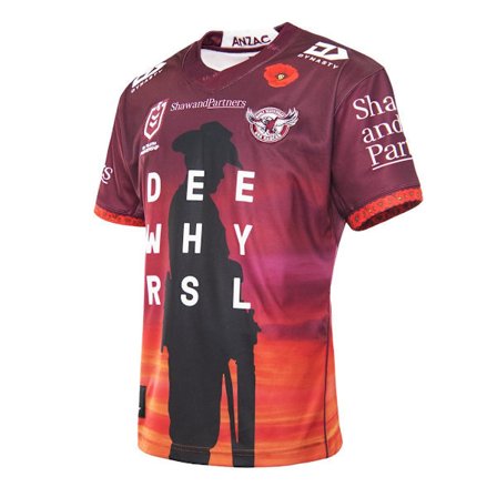 Mordely Manly Sea Eagles 2021 Nrl Anzac tröja för män