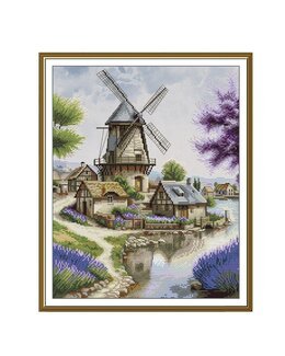 Broderikit Billede Vandmølle - Nova Sloboda