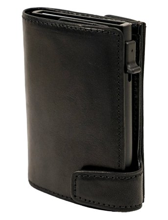 Tony Perotti Furbo Cardholder W/ Banknote And Coin Pocket - Black - ONE SIZE