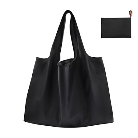 Sammenleggbar handlepose med store rom, gjenbrukbar handlepose, sammenleggbar tøyveske, miljøvennlig handlepose, 58 x 40 cm