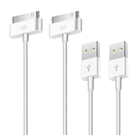 2X Ladekabel for eldre iPhones og iPads 30-pin USB-kabel Hvit-FX-