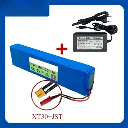 36V 100Ah 18650 Uppladdningsbart litiumbatteripaket 10S3P 1000W Effektmodifierad cykelskoter Elfordon med BMS+laddare