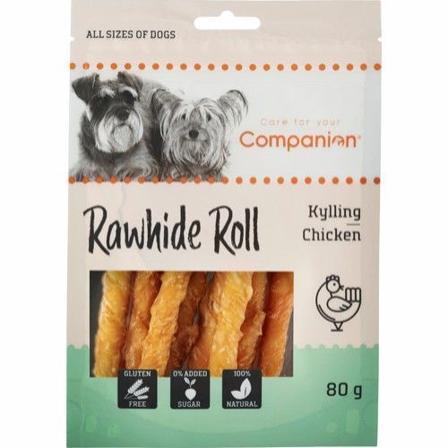 Companion Chicken rawhide roll 80g, Hund, Hundesnacks, Tygg og tyggebein