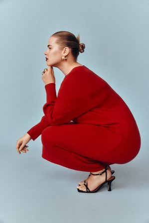 Kappahl | Sukienka z dzianiny | Czerwony