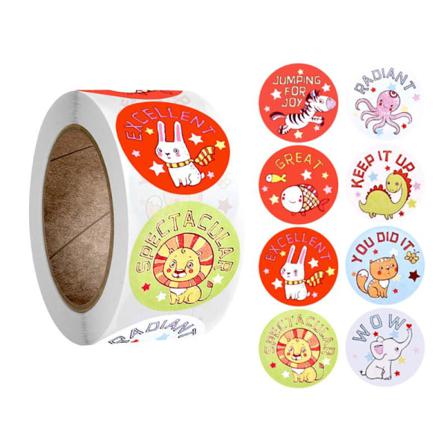 500st stickers klistermärken - Djur motiv - Cartoon multifärg