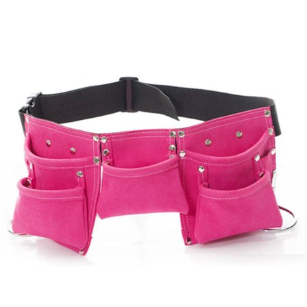 Verktøybelte for barn til barn Tømmerarbeid Justerbar midjeveske med 5 lommer Snekring Rosa