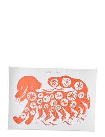 Chinese Dog, Red - 50X70 Orange MADO