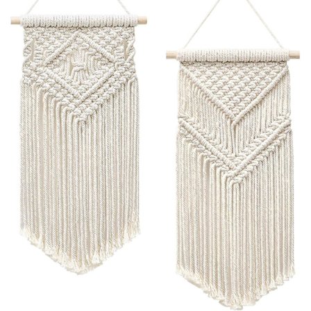 2 stk Makrame Veggdekor Små Vevde Gobeliner Veggkunst Dekor - Vakkert For Boho Hjemmedekor, Leilighet, Barnerom, Festdekor