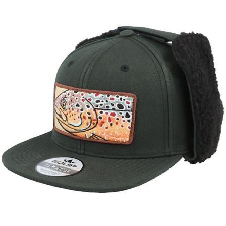Skillfish - Nero earflap Cappellino - Big Trout Patch Vintage Black Ear Flap Snapback @ Hatstore
