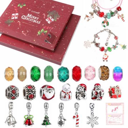 Juleoverraskelse Blind Box Armbånd Julekalender 24 Dages Nedtælling Gaveæske 7