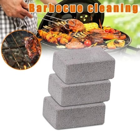 3 Grill Rengöring Stenar för att Rengöra Din Grill Effektivt - Pimpsten för att Ta Bort Fläckar och Fett Lätt, 10*7*4cm