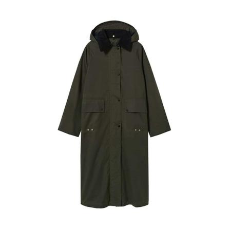 Mango Detachable hood parka Grøn, Dame Vinterjakker