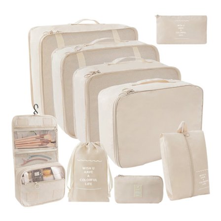 9 st Fashion Reseförvaringsväska Set Stor kapacitet Travel Finishing Bag för semester