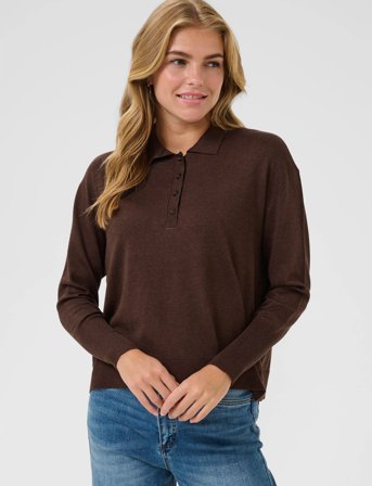 Kaffe Kalizza Polo Pullover - Brown - M