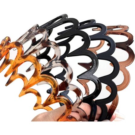 5 stk. damehårbøjler - Zig Zag - Hårbøjle - Plastik - Kvinder - Damer - Teenagere - Piger - Letvægt