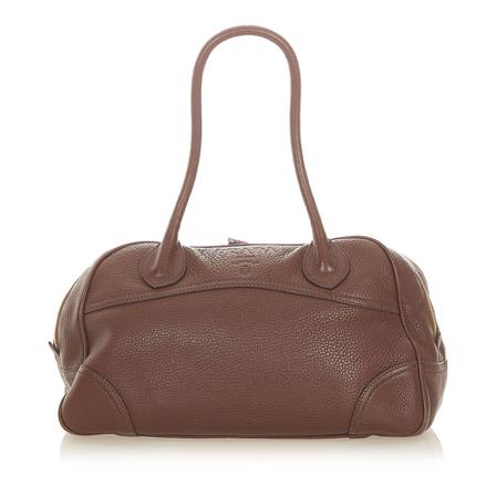Prada Vintage, Pre-owned veal daino handbag Bruin, Dames, Maat:ONE Size