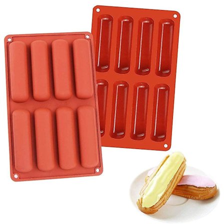 Mould för fingerkex, 2-pack formar för flingor, silikonbrickor för varmkorv, lätt att ta bort, för choklad, bröd