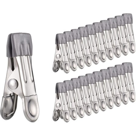 40 stk. rustfrit tøj klemmer, multifunktionelle skridsikre met