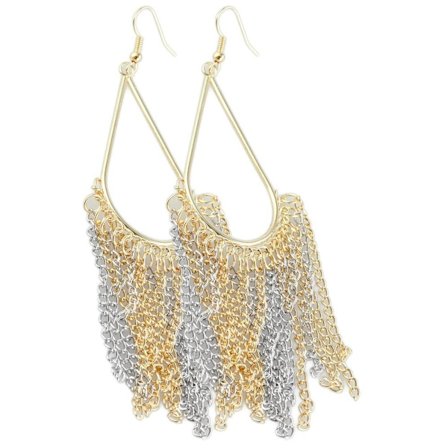 Långa Retro Boho Örhängen i Guld & Silver med Droppar & Kedjor