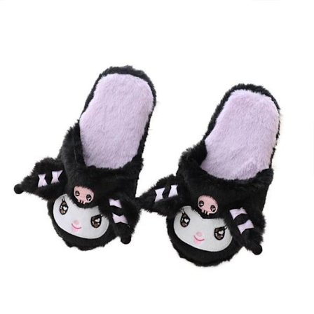 Kuromi Varme Tøfler i Plysj Sklisikre Hjemmesko One Size_max