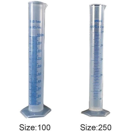 Målesylinder Klar 100ml 250ml Gradert Lab Utstyr