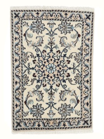 Nain Rug Hand Knotted 60X89 White/Dark Grey Persia