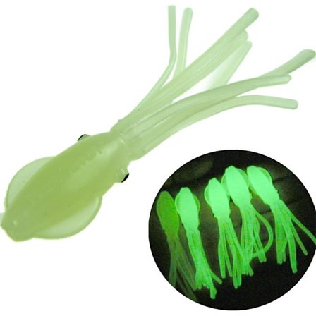 Luminous squid lure mjuk bete fiskebete saltvatten sötvatten hav luminous bläckfisk kjol fiskebete bas 6pc