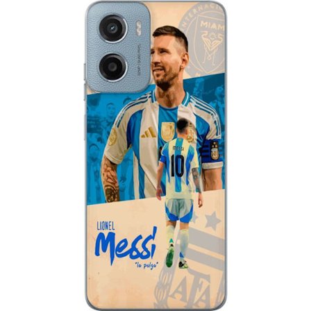 Kompatibel Mobilcover til Motorola Moto G05 Lionel Messi portræt med Argentinas trøje design inspireret af passion for fodbold og verdens bedste spi