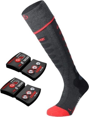 Lenz Set of Heat sock 5.1 + Lithium RCB 1200 lämpösukat + 2 akkua, musta/punainen