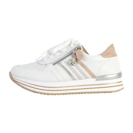 Remonte Læder Sneaker - FJERNBETJENING - Low Version - Snørebånd - Hvid - Damer Vit 37