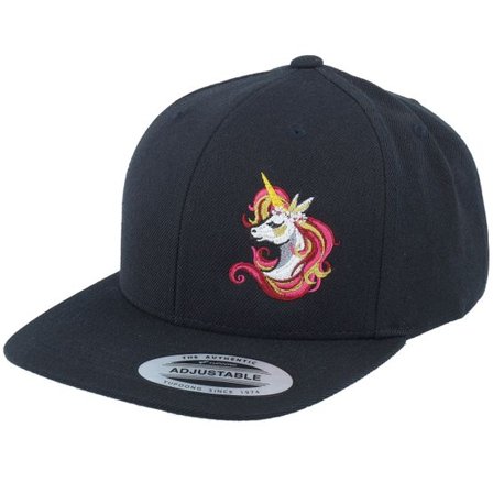 Unicorns - Svart snapback Keps - Kids Posh Unicorn Side Black Snapback @ Hatstore