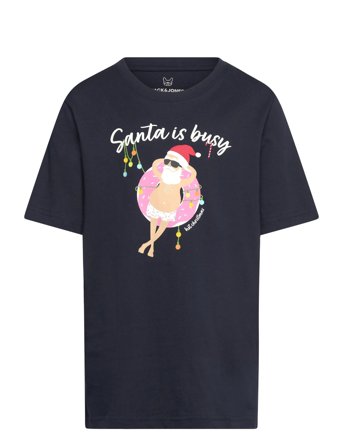 Jjchristmas Tee Ss Crew Neck Jnr Navy Jack & J S