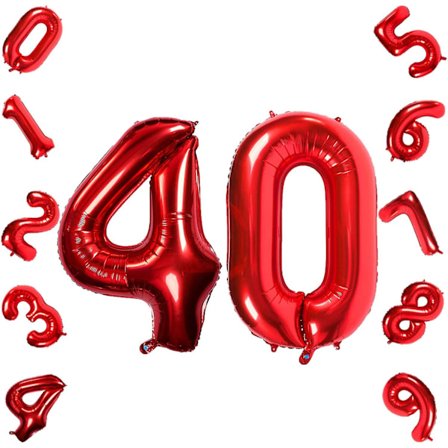 Röda Nummer 30 Ballonger, 40 Tum Födelsedag Nummer Ballon Fest Dekorationer Tillbehör Helium Folie Mylar Digitala Ballonger (röd Nummer 30)