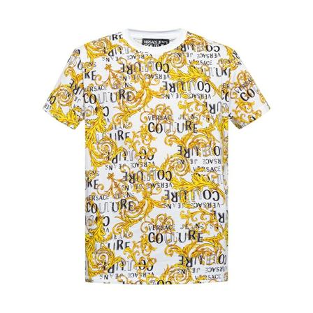 Versace Jeans Couture, T-Shirts Wit, Heren, Maat:2XL