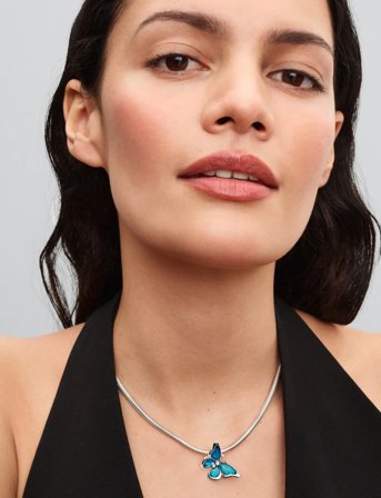 Pandora Butterfly Sterling Silver Charm With Clear Cubic Zirconia, Black, Teal And Purple Enamel - Silver - ONE SIZE