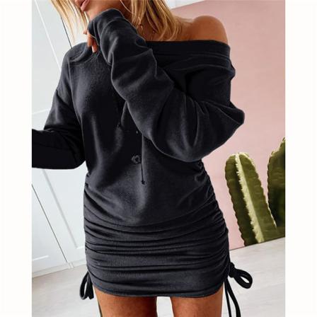 Lila Vinter Dam Sexig Miniklänning Party Snörning Grön Lång Sle