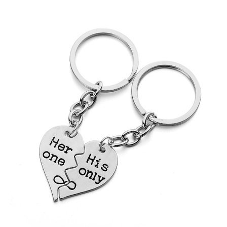 Dubbel hjärtnyckelring, 3,3*3,3cm - present till älskare