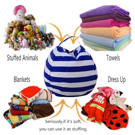 Ekstra stor opbevaringspose til bamser, bløde sæder til børn (38 tommer)