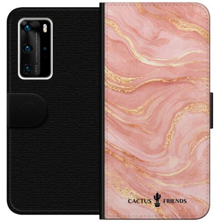 Yhteensopiva Lompakkokotelo Huawei Huawei P40 Pro Cactus and Friends – RoseGoldFlow