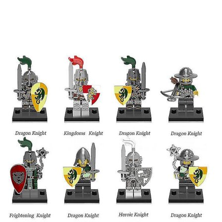 Set Of 8 Knight Figures Building Blocks 3-7cm