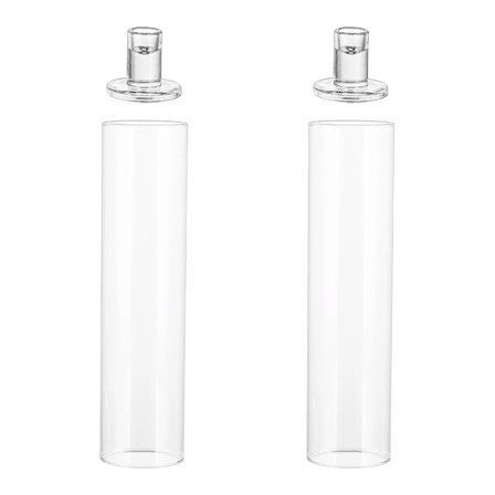 Klare Sylinder Glass Lysestaker 2 stk Vindtett Lysestake Utendørs Innendørs